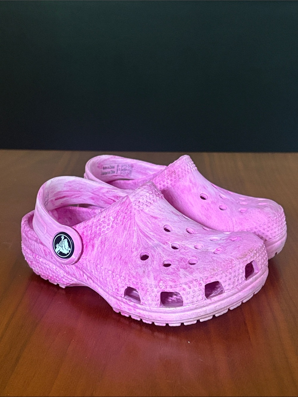 CROCS Kids’ Crocs Clog, marbled pink, size 7